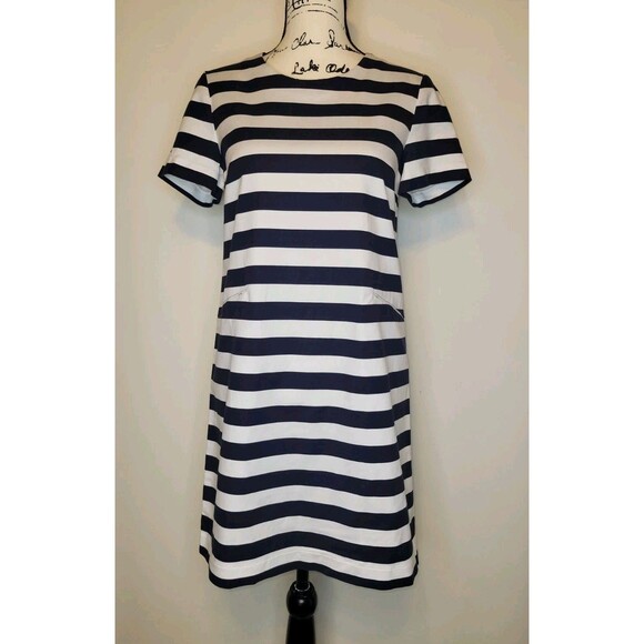 Draper James Size 6 Nassau Striped Mini Dress Blue White Nautical Stretch - Picture 5 of 9